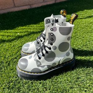 DR. MARTENS JADON POLKA DOT SMOOTH LEATHER PLATFORM BOOTS